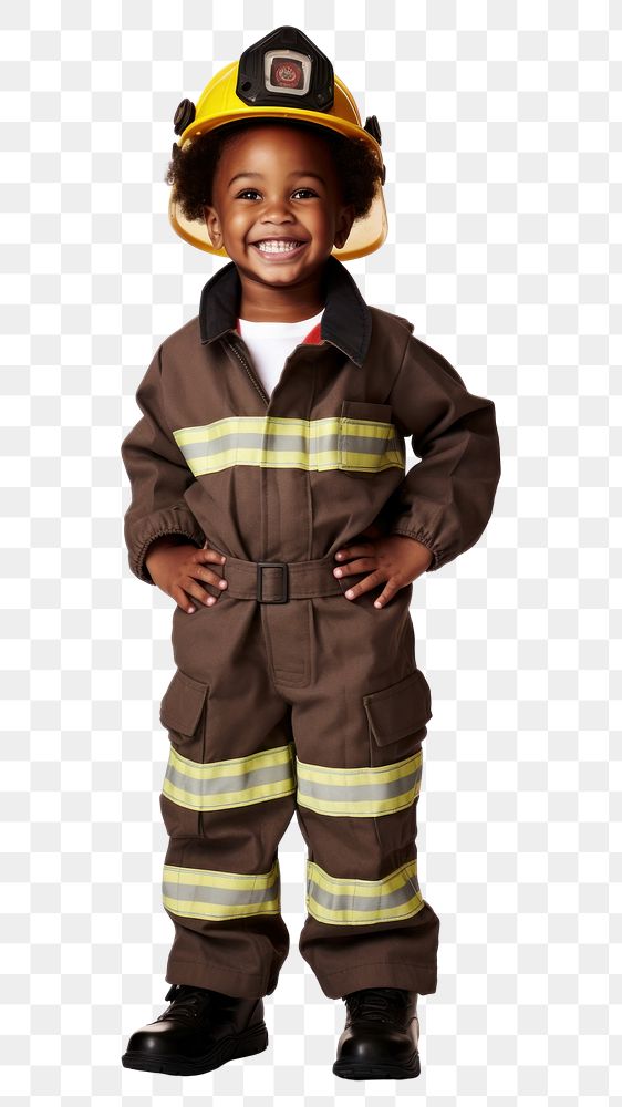 PNG Firefighter uniform costume helmet. AI generated Image by rawpixel.
