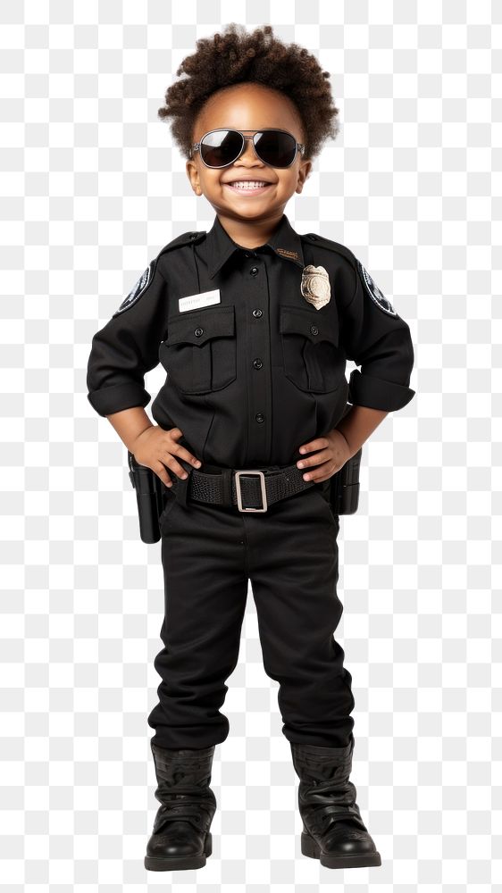 PNG Police costume child black. AI generated Image by rawpixel.