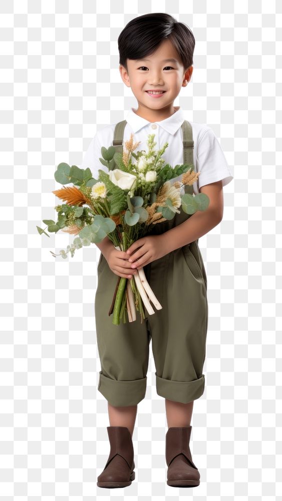PNG Florist portrait flower child. AI generated Image by rawpixel.