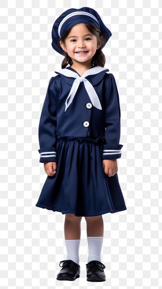 PNG Navy costume child girl. AI generated Image by rawpixel.
