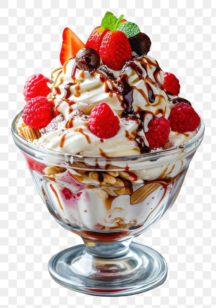 PNG Photo of sundae dessert cream food.