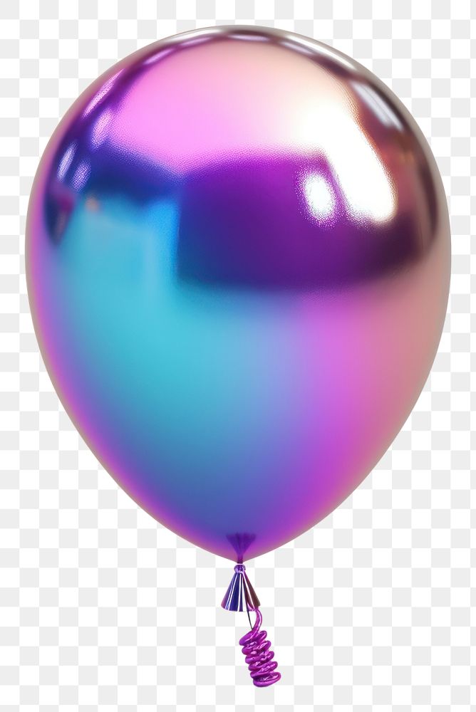 PNG Balloon iridescent white background celebration anniversary.
