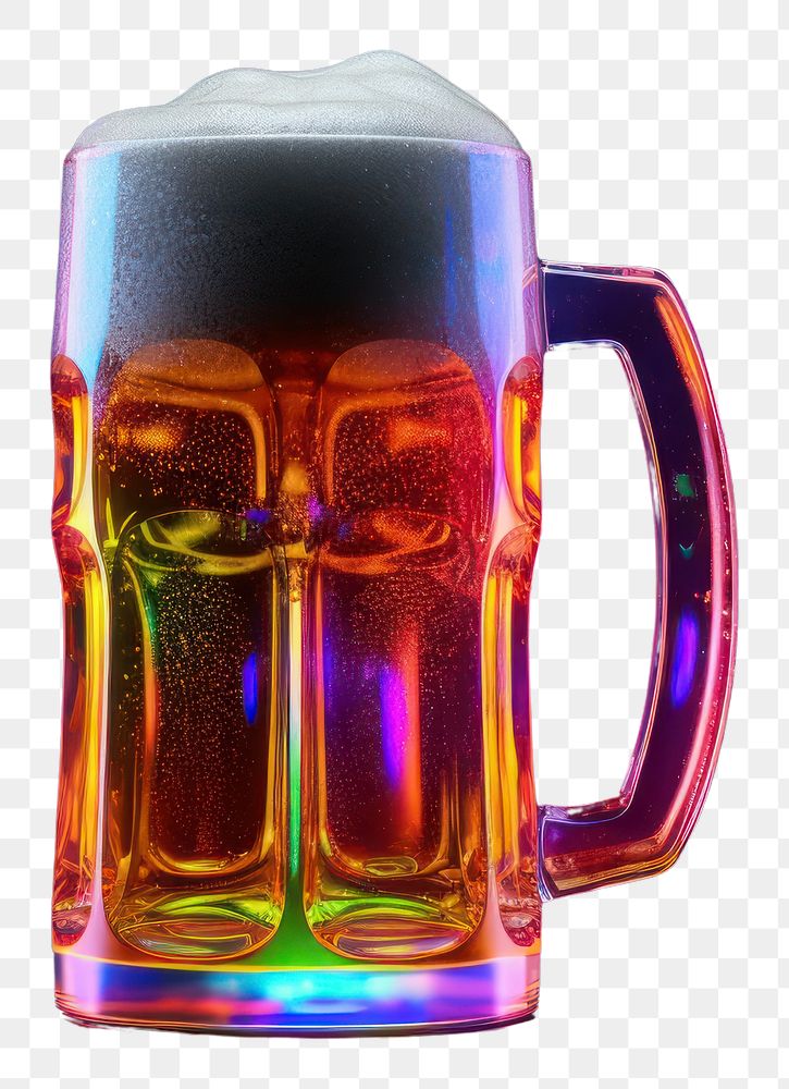 PNG  3D render of beer icon glass bottle drink.