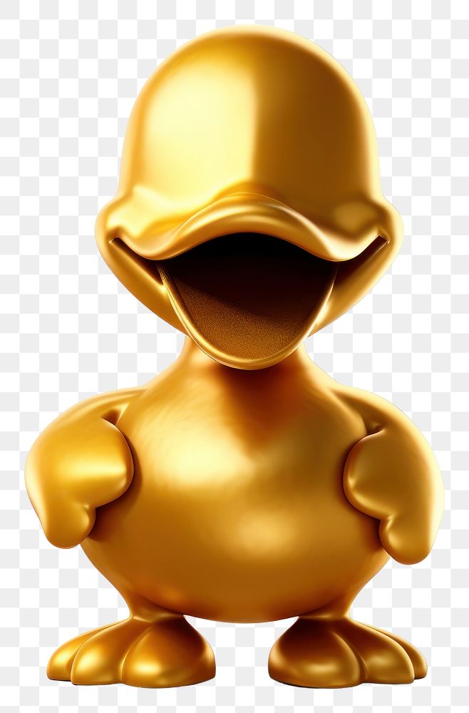 PNG Duck gold white background representation.