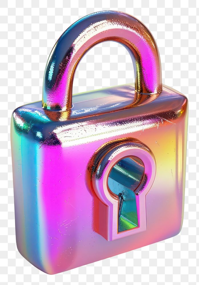 PNG Lock icon iridescent white background protection cosmetics.