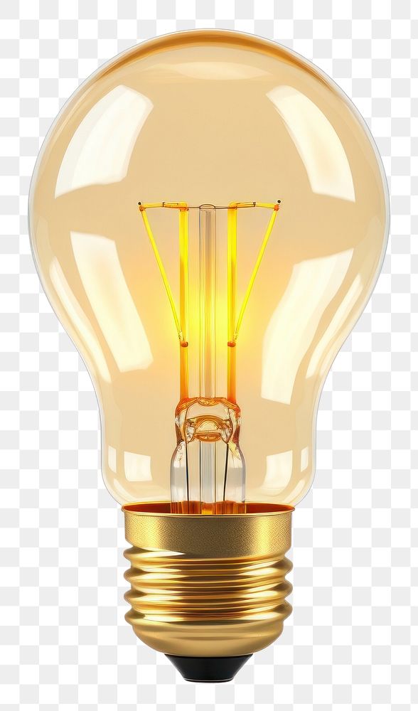 PNG Light bulb lightbulb gold white background.