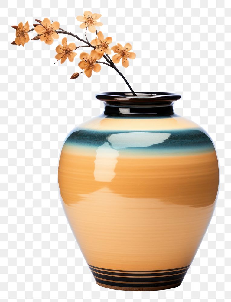 PNG Pottery off-white flower vase pottery bottle shaker.