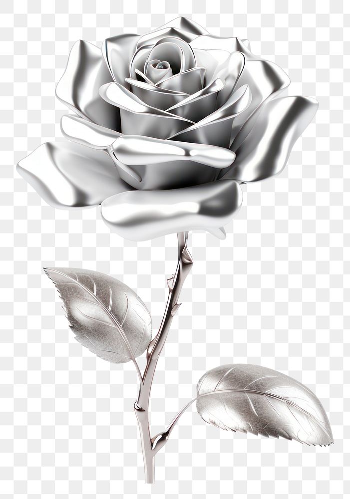 PNG Rose flower silver plant
