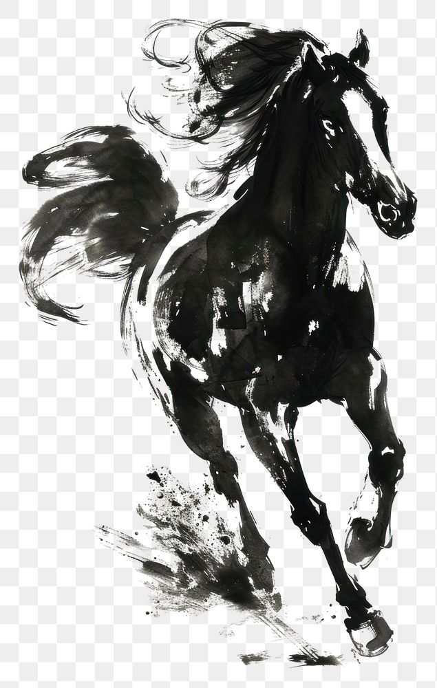 PNG Painting horse drawing animal.