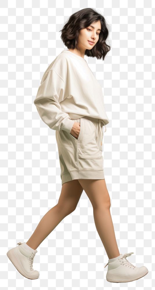 PNG Cream sportwear mockup shorts footwear fashion.