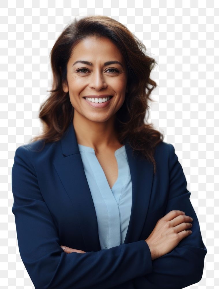 PNG South asian businesswoman adult smile happy.