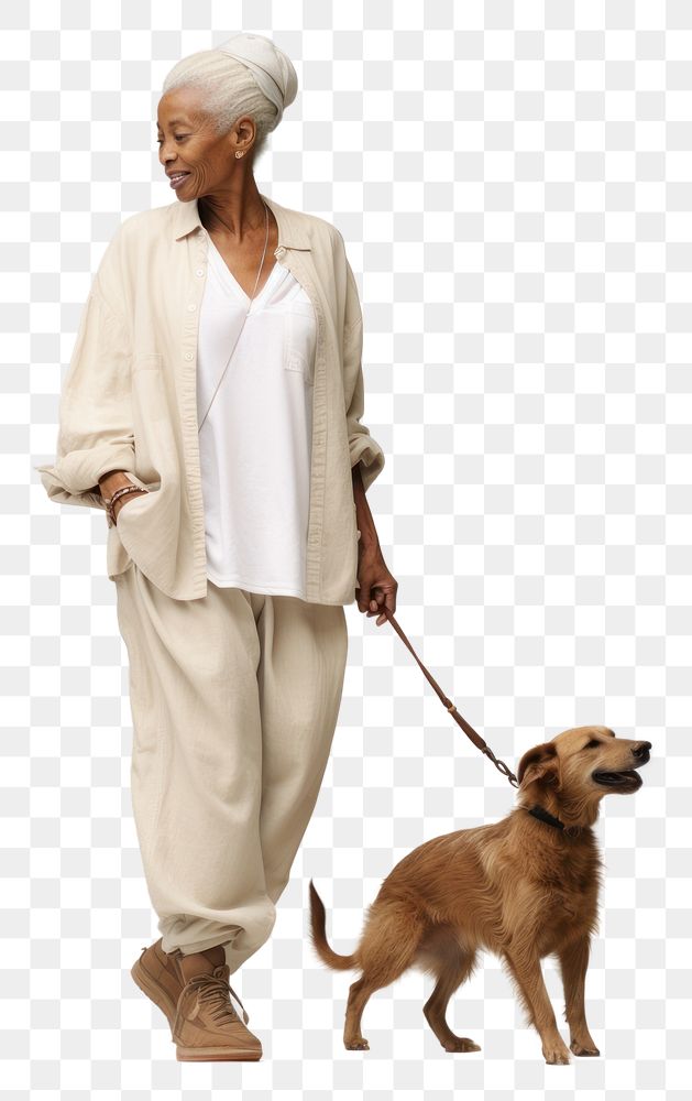 PNG Cream shirt and pant mockup dog walking mammal.