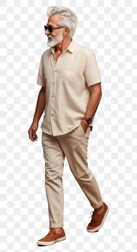 PNG Cream shirt and pant mockup person adult human.