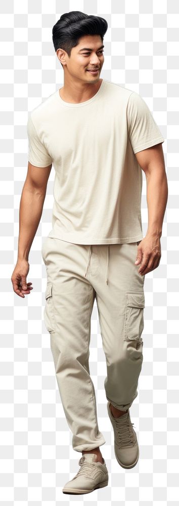 PNG East Asian standing t-shirt person.