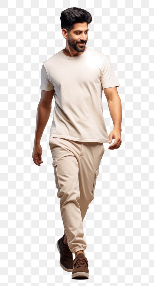 PNG Latinix t-shirt walking person.