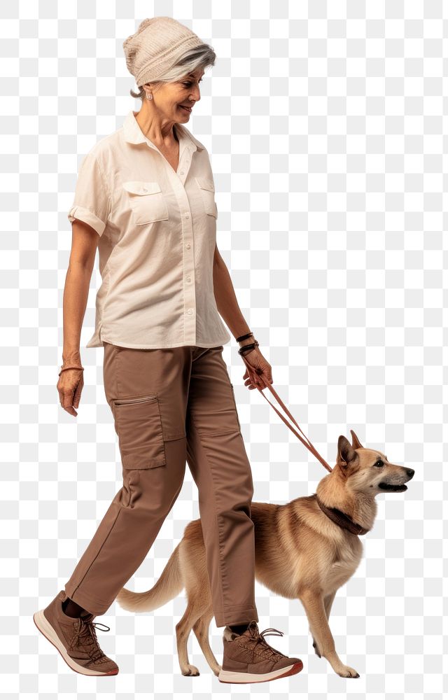 PNG Cream shirt and pant mockup dog walking mammal.
