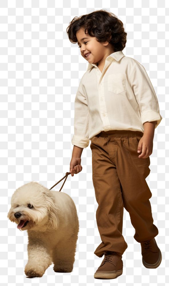 PNG Cream shirt and pant mockup pet walking mammal.