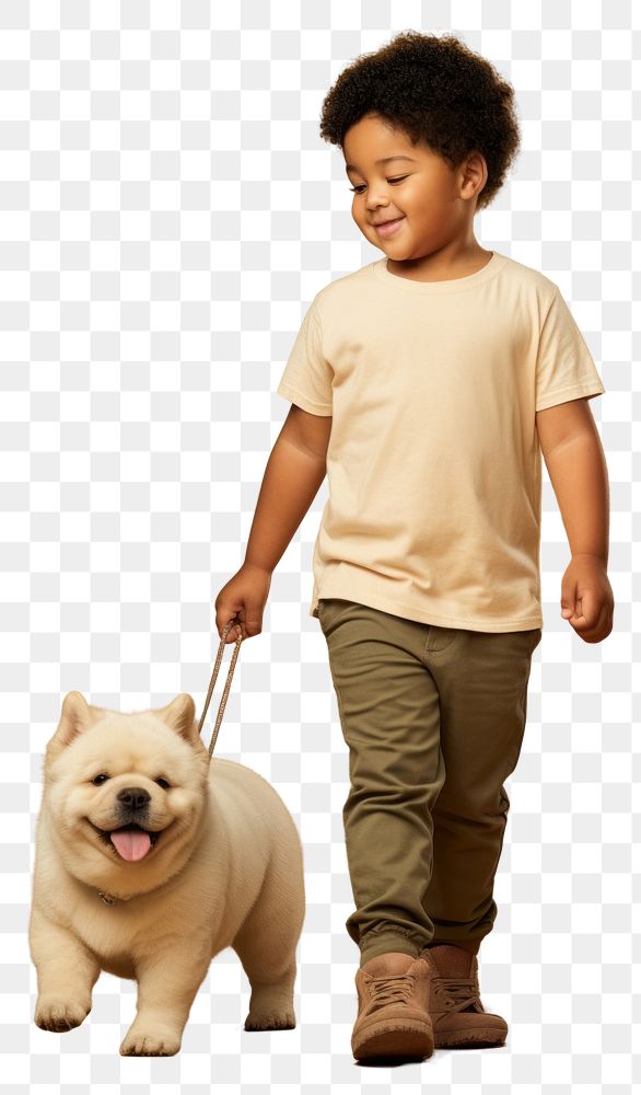 PNG Cream shirt and pant mockup pet walking mammal.