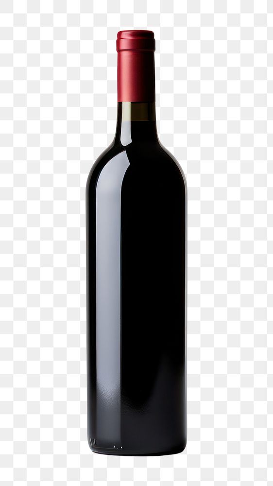 PNG Red wine bottle drink white background.