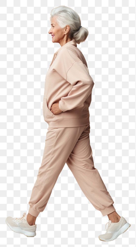 PNG Cream sportwear mockup walking person adult.