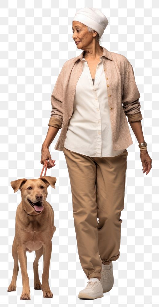 PNG Cream shirt and pant mockup walking dog mammal.