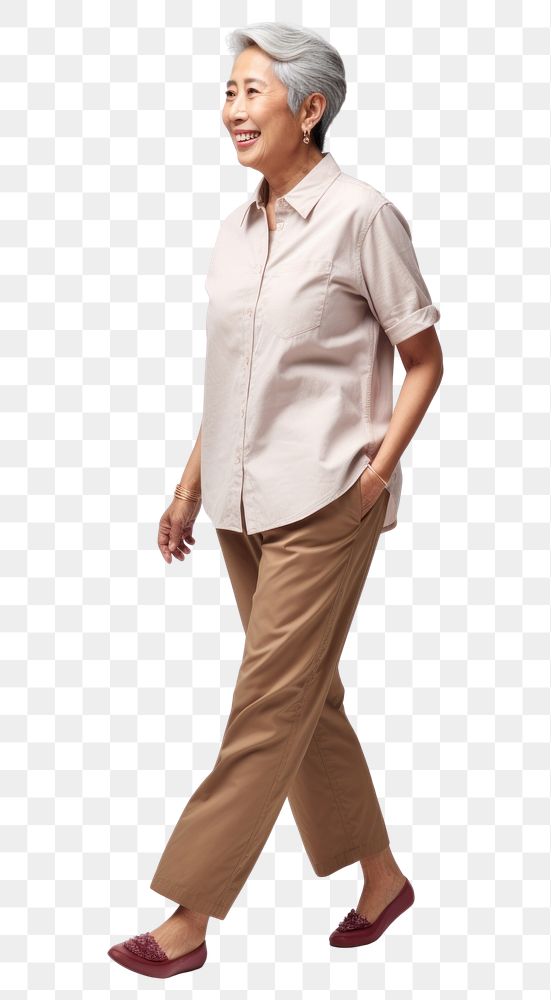 PNG Cream shirt and pant mockup person adult khaki.