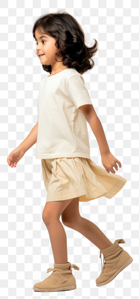 PNG Cream t-shirt and skirt mockup shorts miniskirt footwear.
