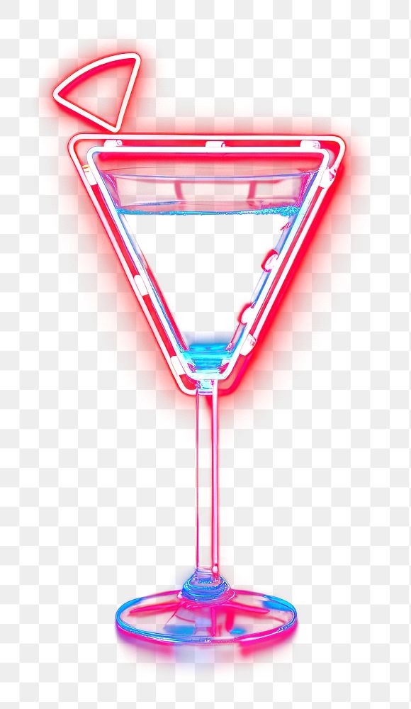 PNG Neon cocktail martini light.