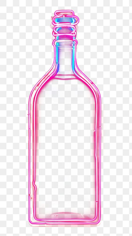 PNG Neon bottle light glass.