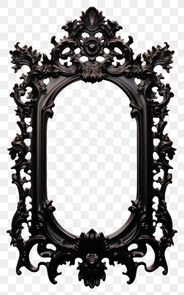 PNG Gothic mirror frame black.