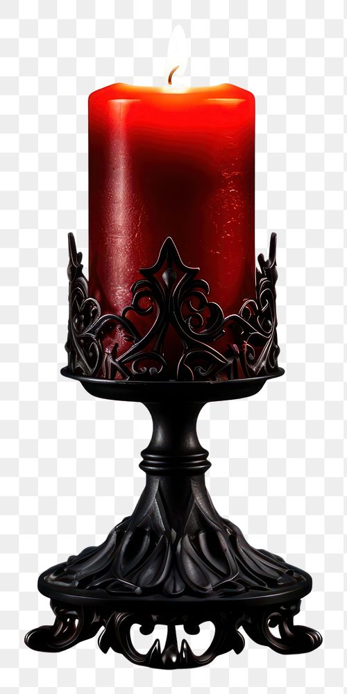 PNG Gothic candle red white background.