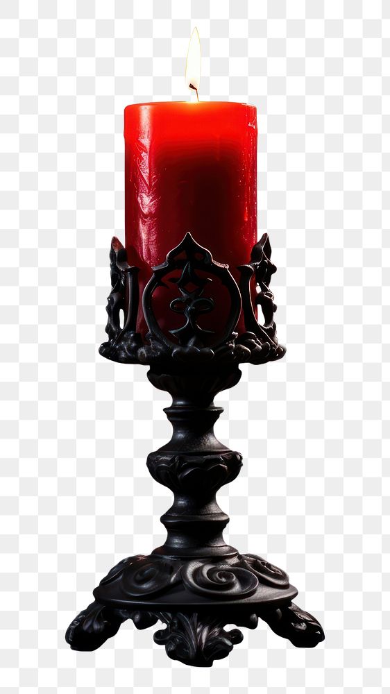 PNG Gothic candle red white background.