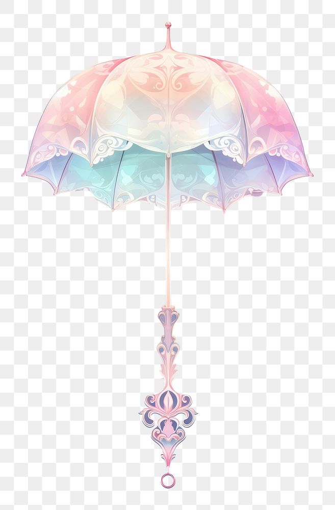 PNG Umbrella chandelier illuminated decoration.