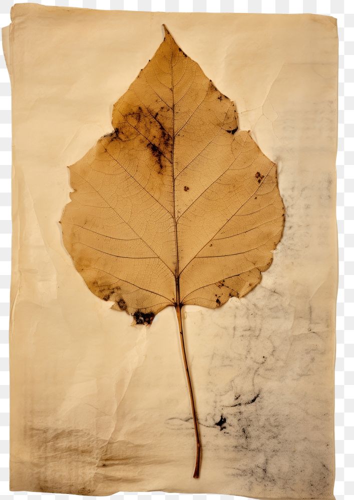 PNG  Real Pressed a aspen leaf plant paper tree.