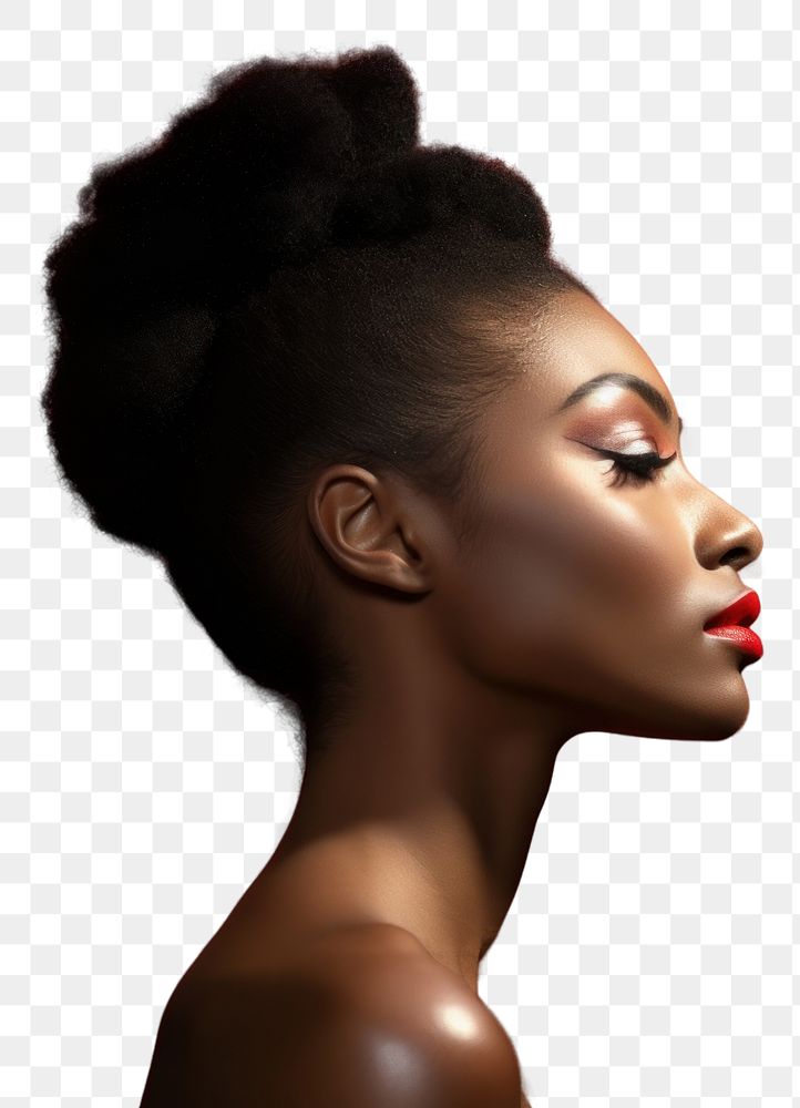 PNG African american woman photography lipstick portrait.