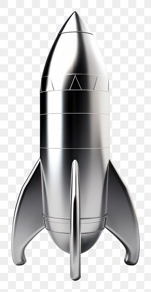 PNG Rocket Chrome material missile white background spacecraft.