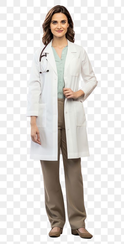 PNG Women doctor adult coat white background.