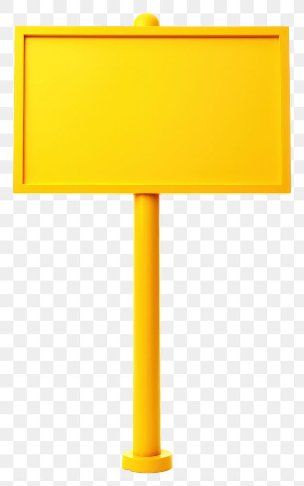 PNG A blank yellow road sign ready for text mailbox white background protection.