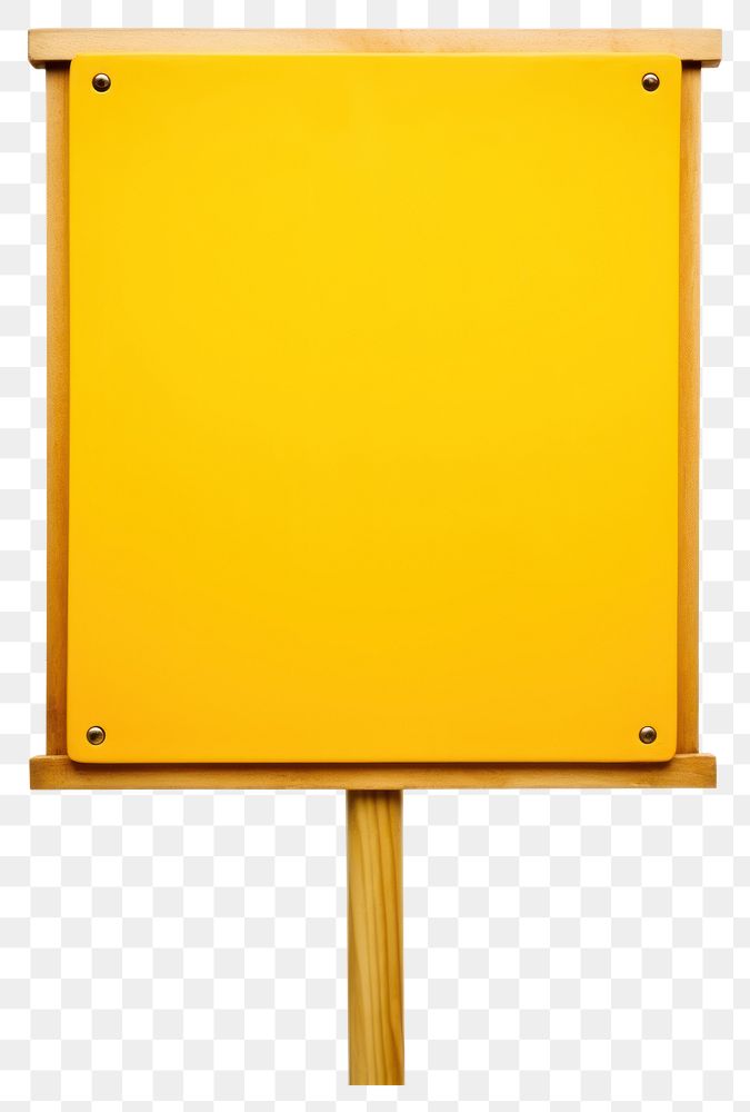 PNG A blank yellow road sign reasy for text white background blackboard rectangle.