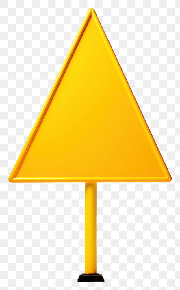 PNG A blank yellow road triangle sign ready for text symbol white background protection.