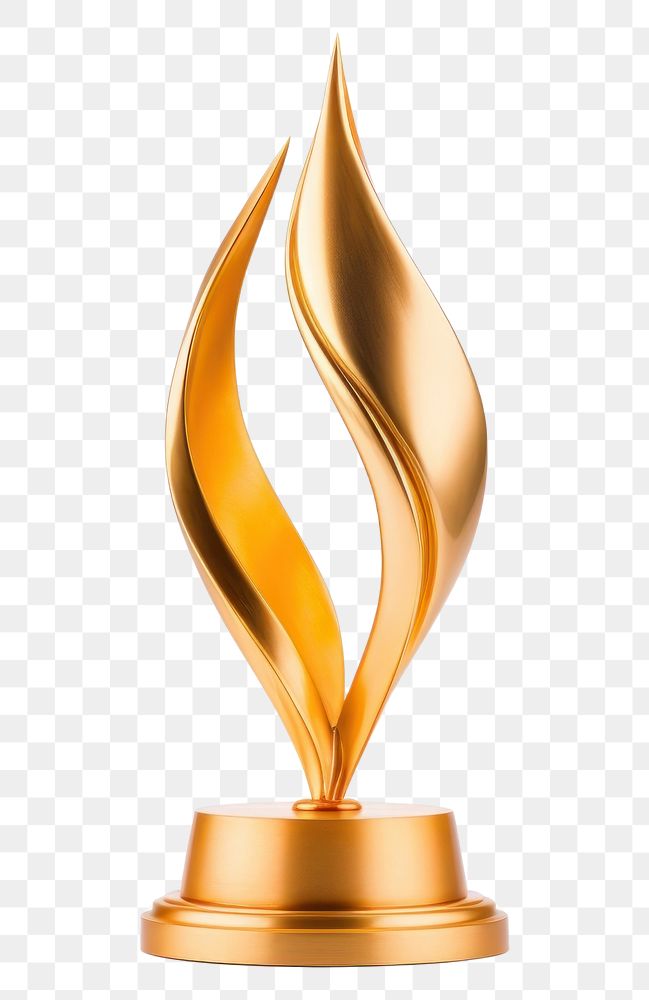 PNG Golden award abstract trophy white background achievement lighting.