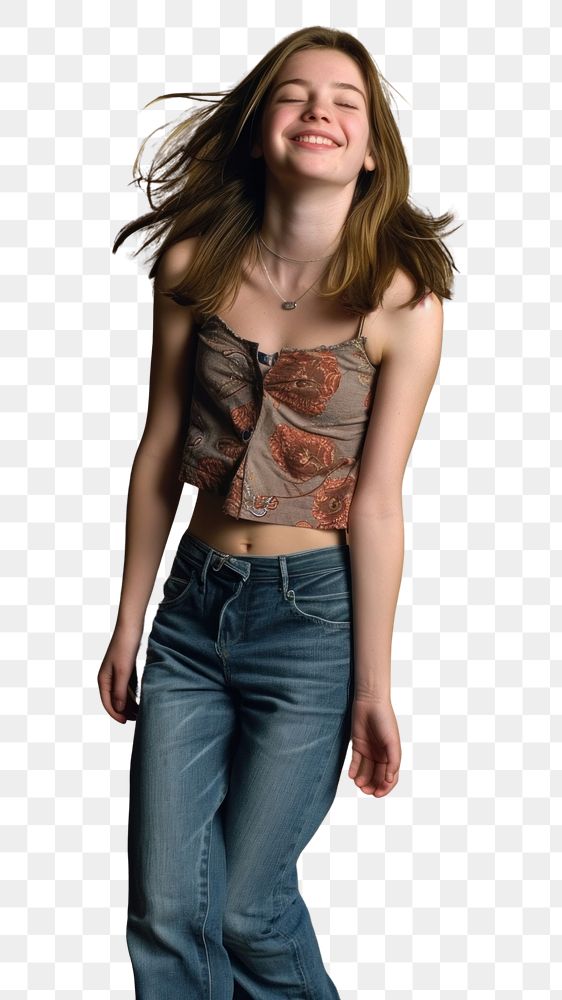 PNG American teenager girl photography portrait jeans.