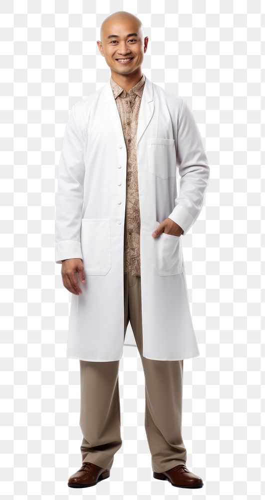 PNG Asia doctor adult coat white background.