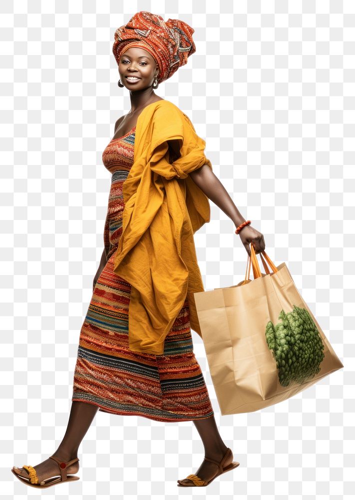 PNG  Big shopping bags African woman handbag adult.