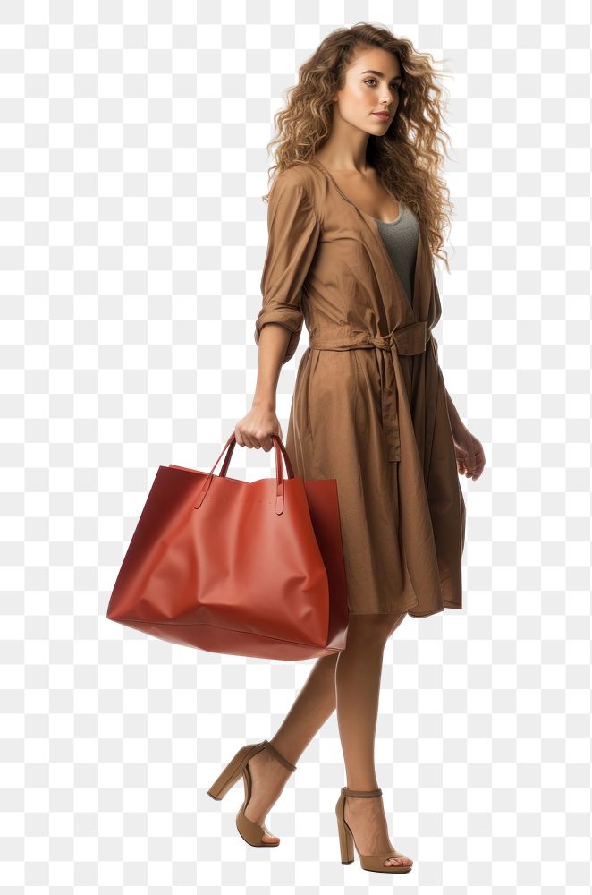 PNG  Big shopping bags american woman footwear handbag.