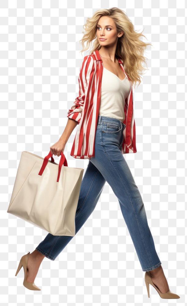 PNG  Big shopping bags american woman footwear handbag.