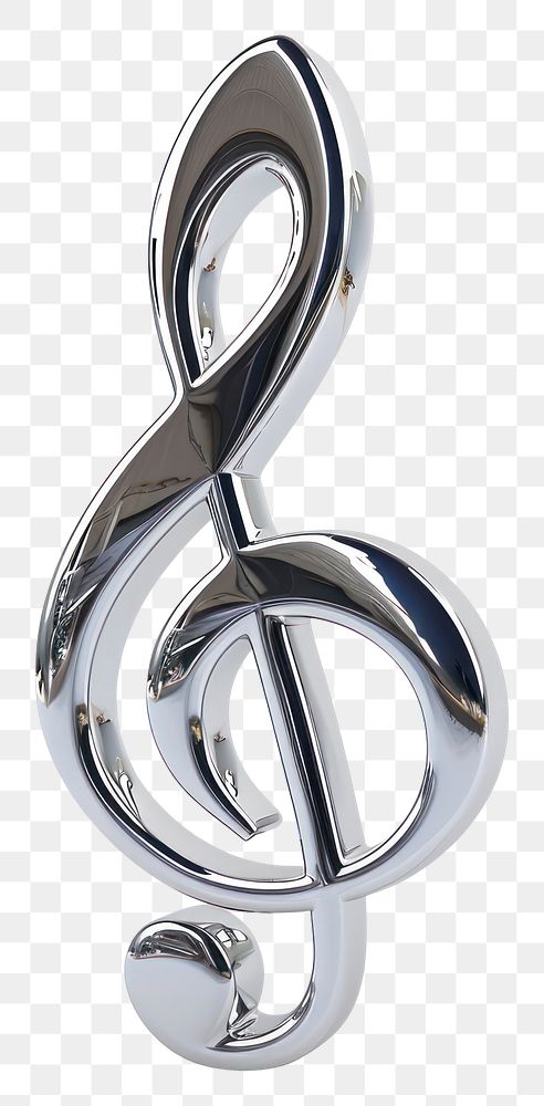 PNG Music note chrome material jewelry silver shape.