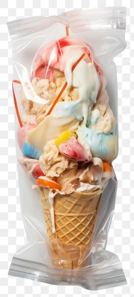 PNG  Melting icecream dessert plastic food.
