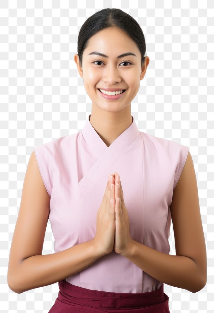 PNG Thai adult woman white background.