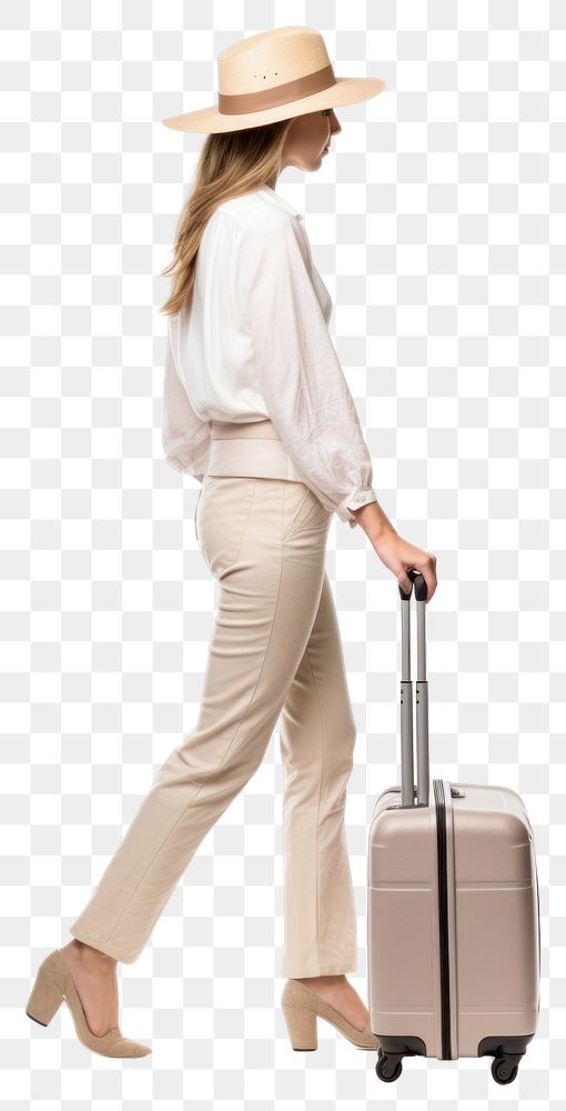 PNG Businesswoman luggage suitcase footwear.